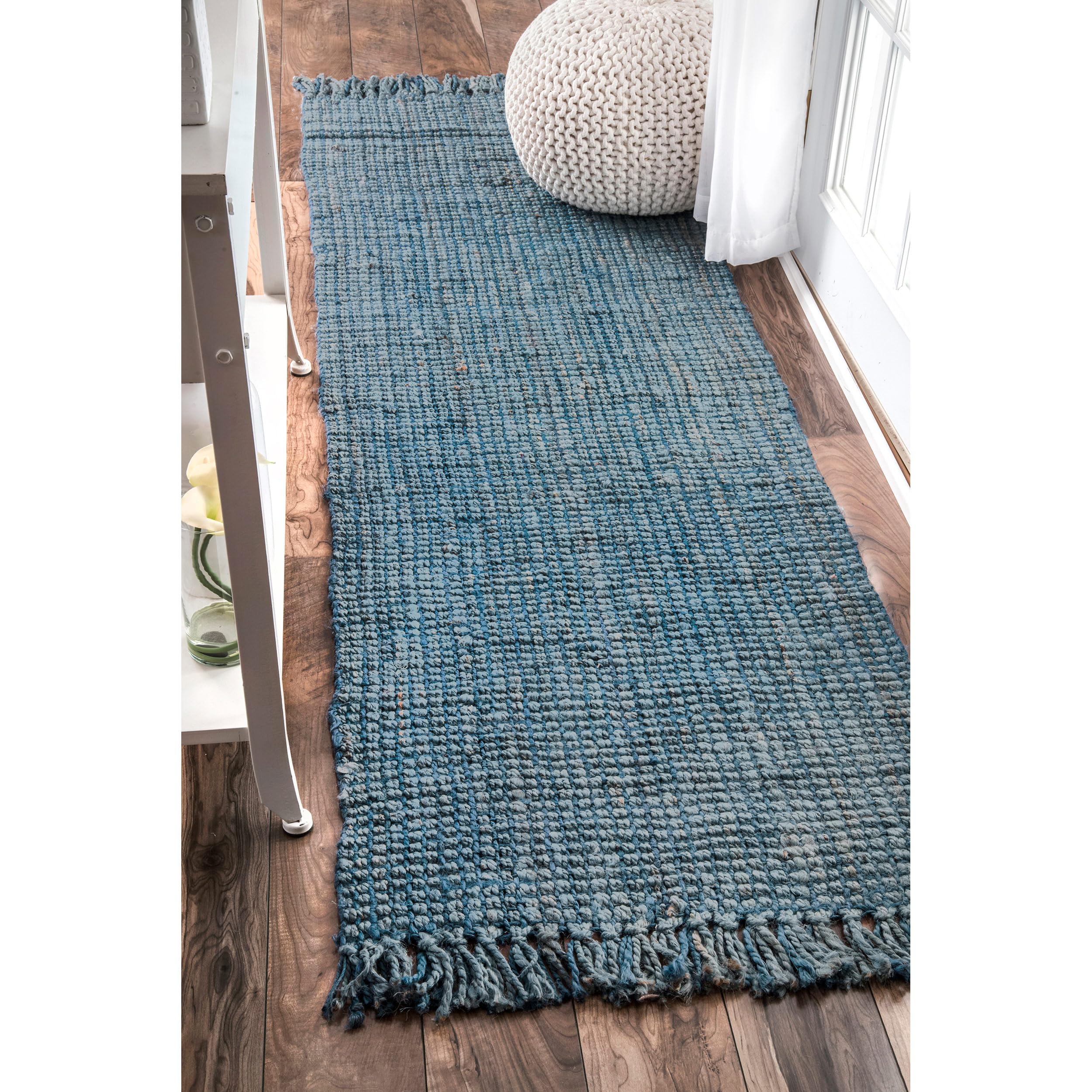 【新品】 ECONOMICS EXPERIMENT Woven Tug Shelton Eco Cotton Rug - Natural/White - Hook & Loom